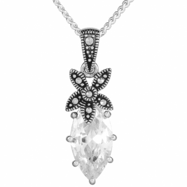 Ladies Shipton and Co Silver and Cubic Zirconia Pendant including a 16" Silver Chain TSV045CZMM