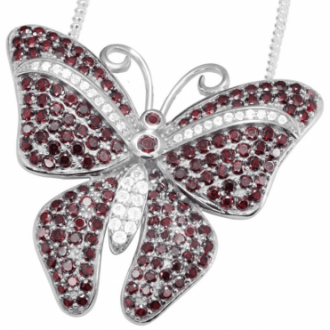Ladies Shipton and Co Silver and Garnet Pendant including a 16 Silver Chain TFE087GRWT