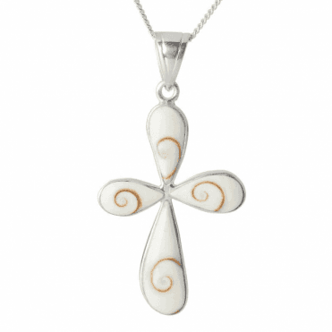 Ladies Shipton and Co Silver and Mother of Pearl Pendant including a 16 Silver Chain TSS118PM