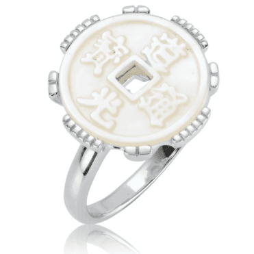 Ladies Shipton and Co Silver and Mother of Pearl Ring RQA610PM