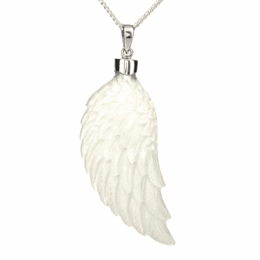 Ladies Shipton and Co Silver and Mother of Pearl Wing Pendant TSS276PM