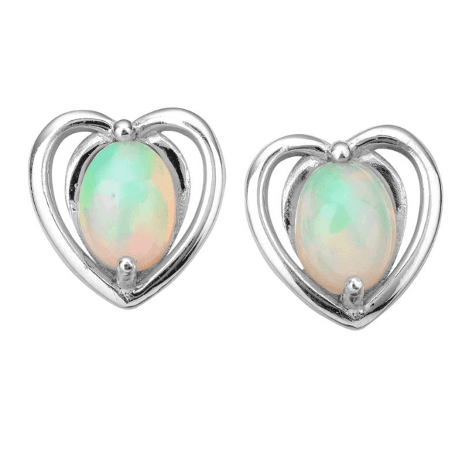 Ladies Shipton and Co Silver and Opal Earrings EQA639OP