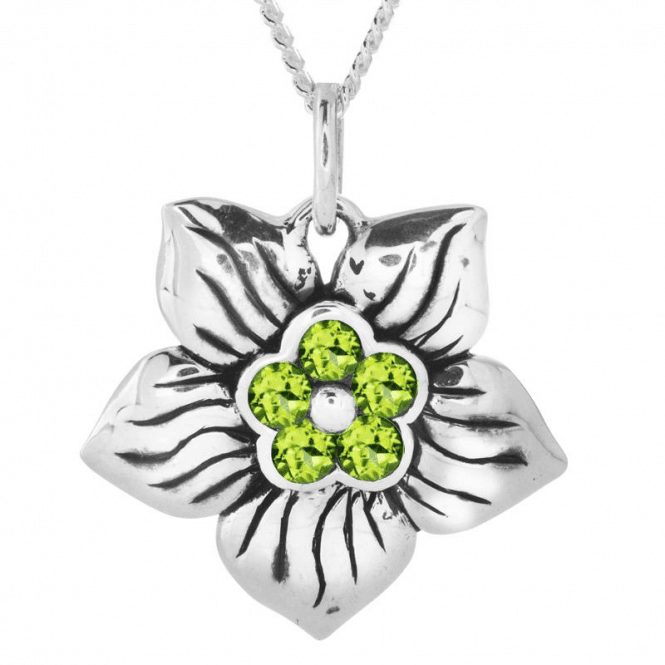 Ladies Shipton and Co Silver and Peridot Pendant including a 16 Silver Chain TPX026PE