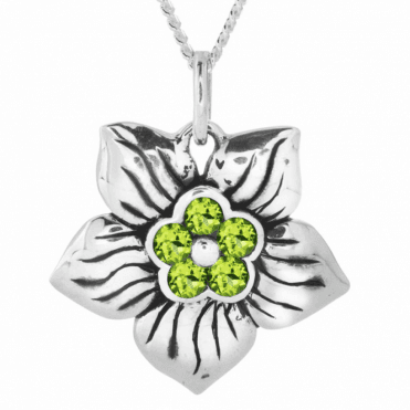 Ladies Shipton and Co Silver and Peridot Pendant including a 16 Silver Chain TPX026PE