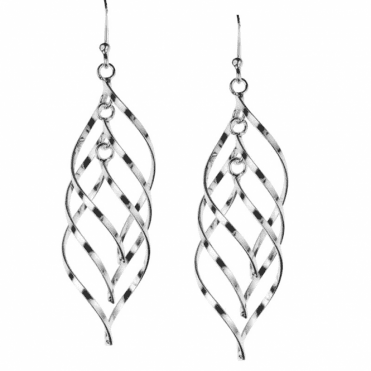 Ladies Shipton and Co Silver Spiral Hook Drop Earrings BKA004NS