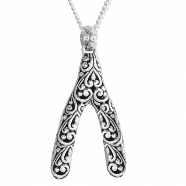 Ladies Shipton and Co Silver Wishbone Pendant including a 16 Silver Chain TFE136NS