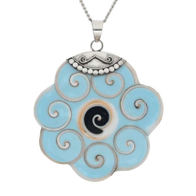 Large Mother of Pearl Sterling Silver Pendant