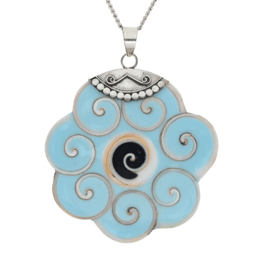 Large Mother of Pearl Sterling Silver Pendant