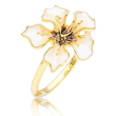 Lily Ring with Enamel & Gold Vermeil