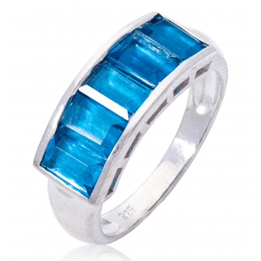 London Blue Topaz Half Eternity Ring