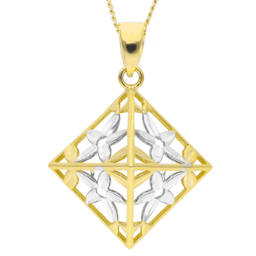 Luxurious Double Sided Pendant in 9ct Gold Cutwork