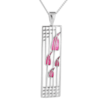 Mackintosh Style Enamelled Silver Pendant