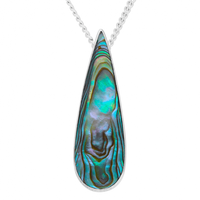 Mermaid?s Tear Pendant in Silver & Paua Shell
