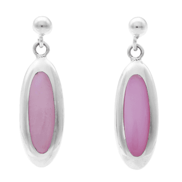 Moondrop Silver Earrings with Pink Mother of Pearl