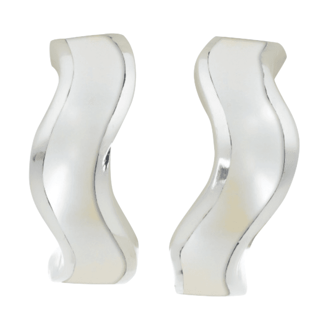 Mother of Pearl Inlay Half Hoop Earrings