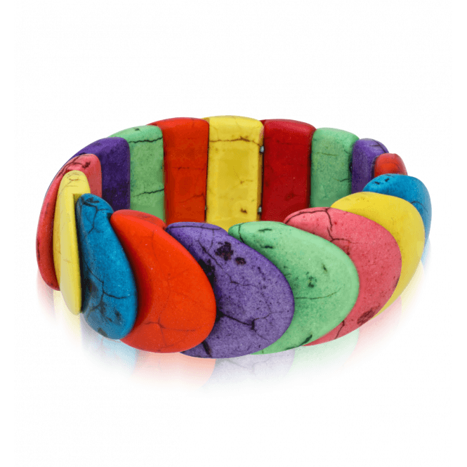Multi-Colour Magnesite Arrow Stretch Bracelet