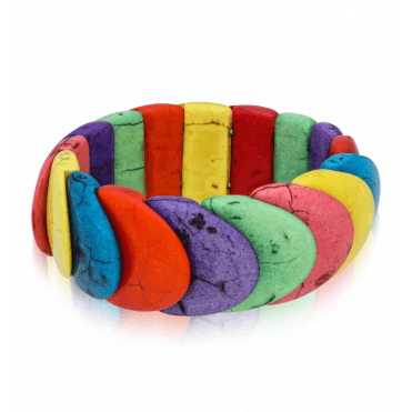 Multi-Colour Magnesite Arrow Stretch Bracelet