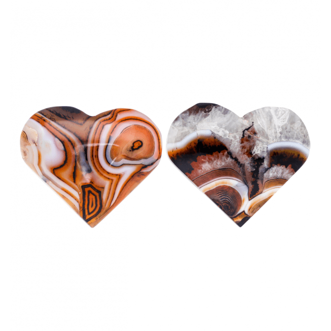 Natural Sardonyx Agate Heart Paperweight