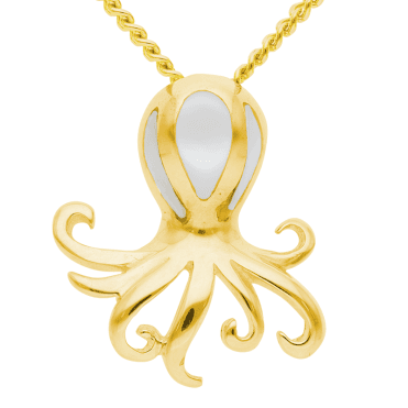 Octopus Pendant with a Pearl Gleam