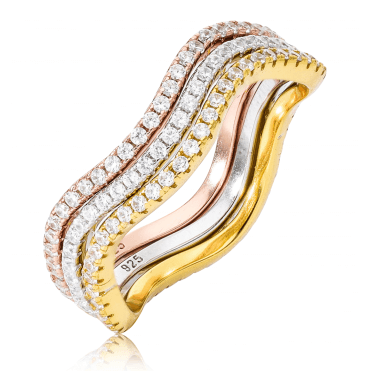 Onde Rings Plated for Colour with Gold