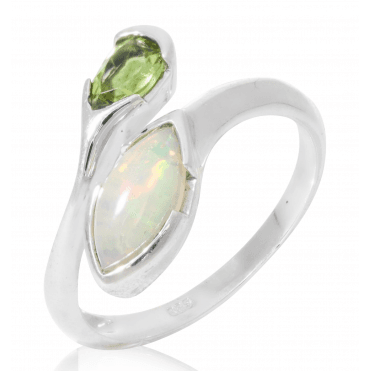 Opal & Peridot Comfort Ring