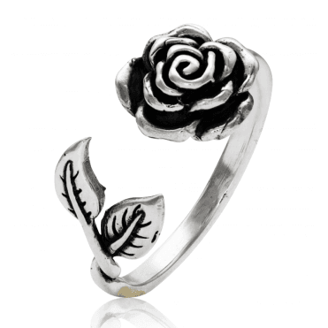 Open Sterling Silver Rose Ring