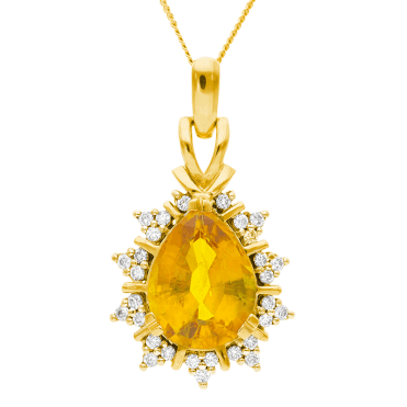 Over 8cts of Radiant Yellow Sapphire & Diamonds in 9ct Gold