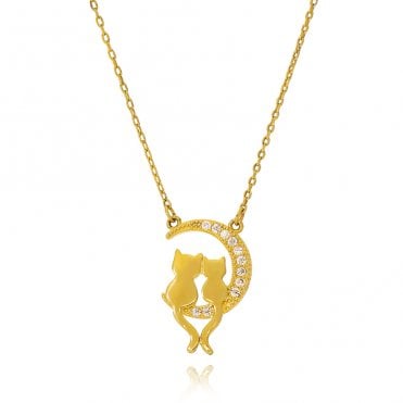 Over the Moon Gold Plated Necklace