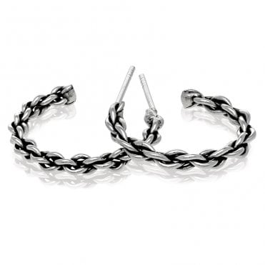Oxidised Silver Chain Hoops