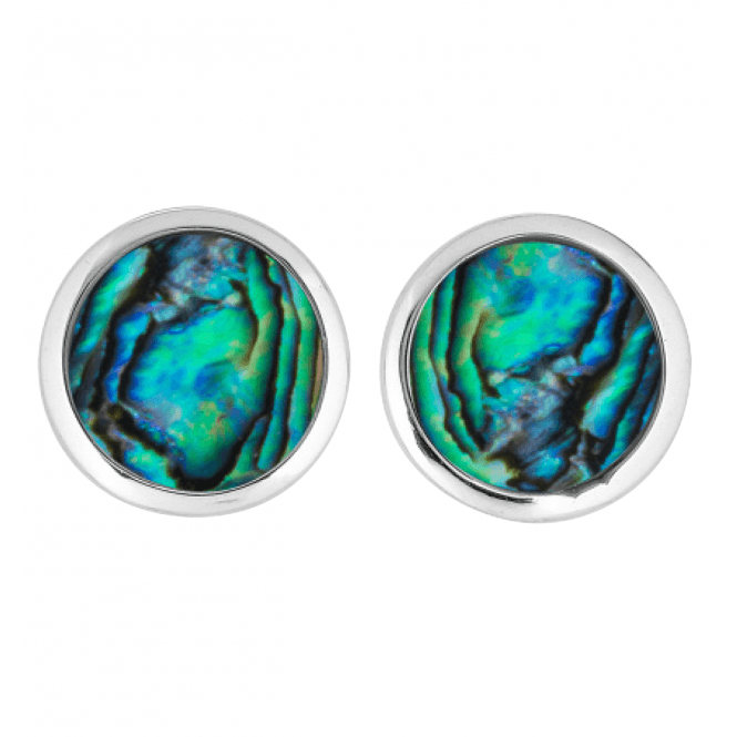 Paua Shell & Silver Art Earrings