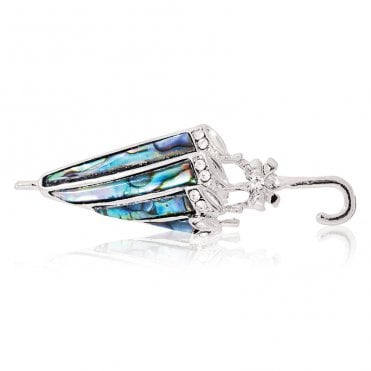 Paua Shell Umbrella Brooch