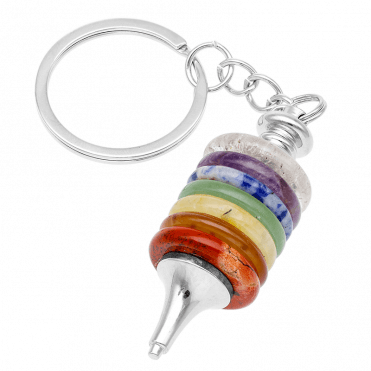 Pendulum Keyring of Chakra Gemstones