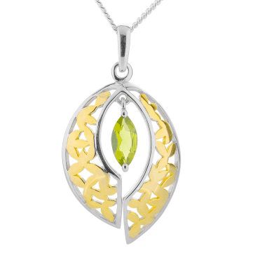 Peridot Pendant Nuanced with 18ct Gold