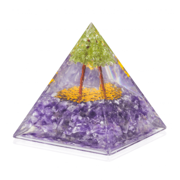 Peridot Tree & Amethyst Pyramid