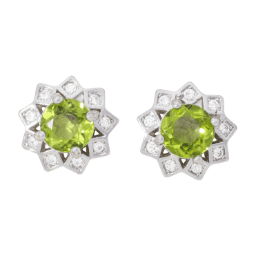 Peridot & White Zircon Earrings
