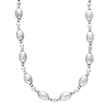 Pewter Hematite Long Necklace with Free Bracelet