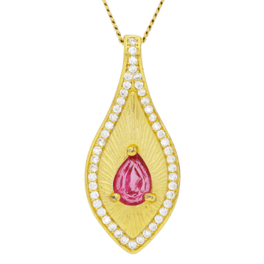 Pink Topaz Drop Pendant
