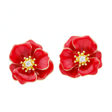 Poppy Earrings Nuanced with 18ct Gold