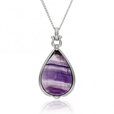 Purple Teardrop Fluorite Pendant