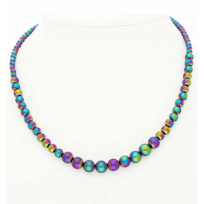 Rainbow Hematite Beaded Necklace