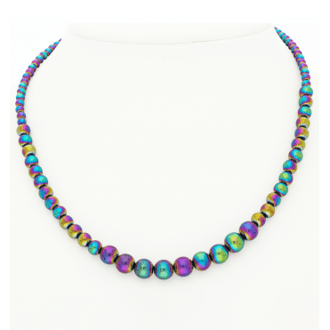 Rainbow Hematite Beaded Necklace