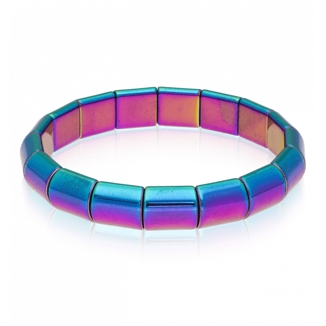Rainbow Hematite Stretch Bracelet