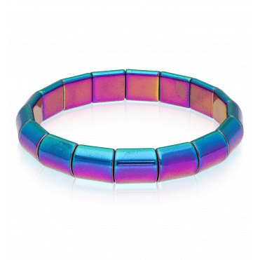 Rainbow Hematite Stretch Bracelet
