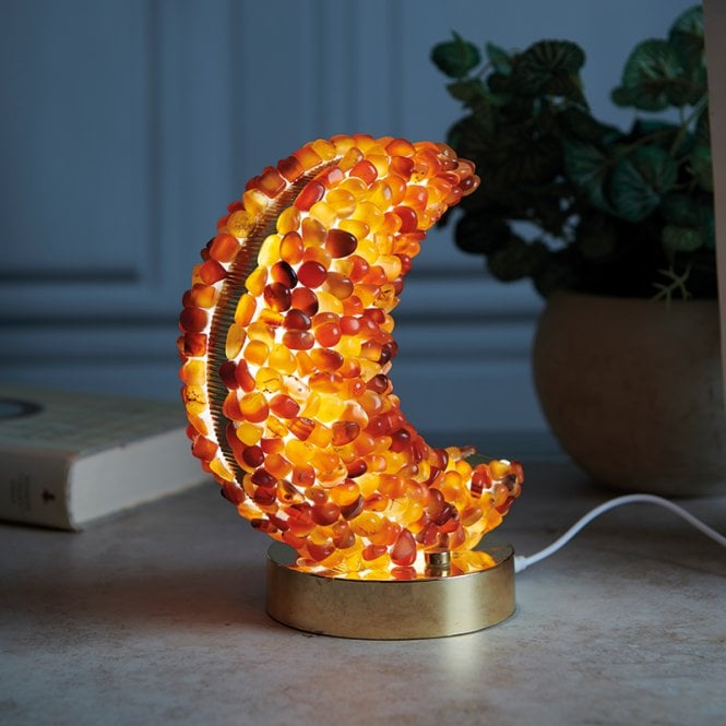 Red Agate Crescent Moon Nightlight