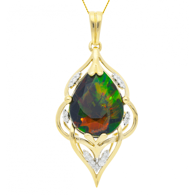 Regal Gold Pendant set with a Fabulous 24.44ct Black Opal