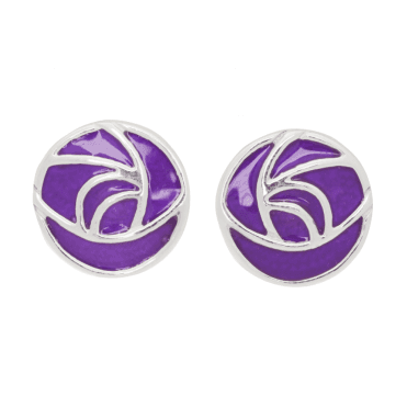 Rennie Mackintosh Inspired Sterling Silver Enamel Earrings
