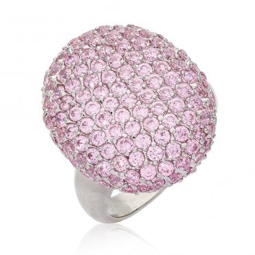 Rose Pink Pavé Cocktail Ring