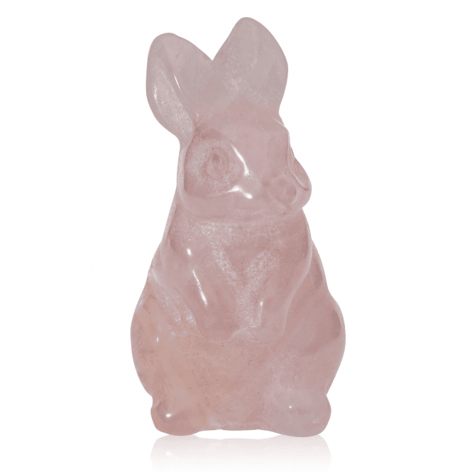Rose Quartz Rabbit Carving