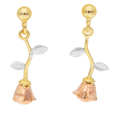 Rosebud Earrings in 3 Colours of 9ct Gold