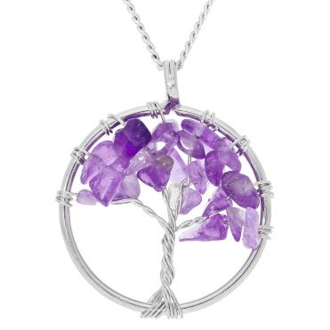 (S) Met. Wire Twist Amethyst Chip Tree Pdt